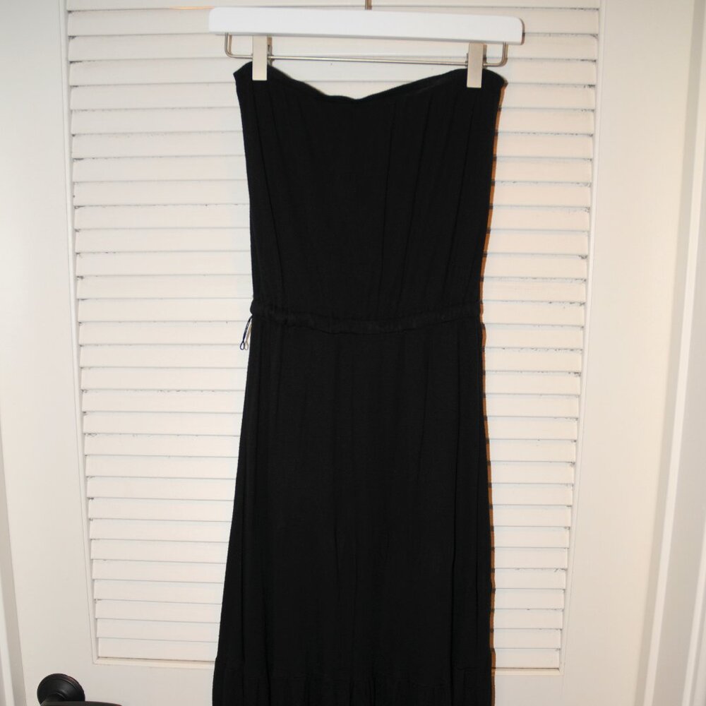 Diane von Furstenberg Strapless Elastic Waist Long Black Dress - Jersey/Black